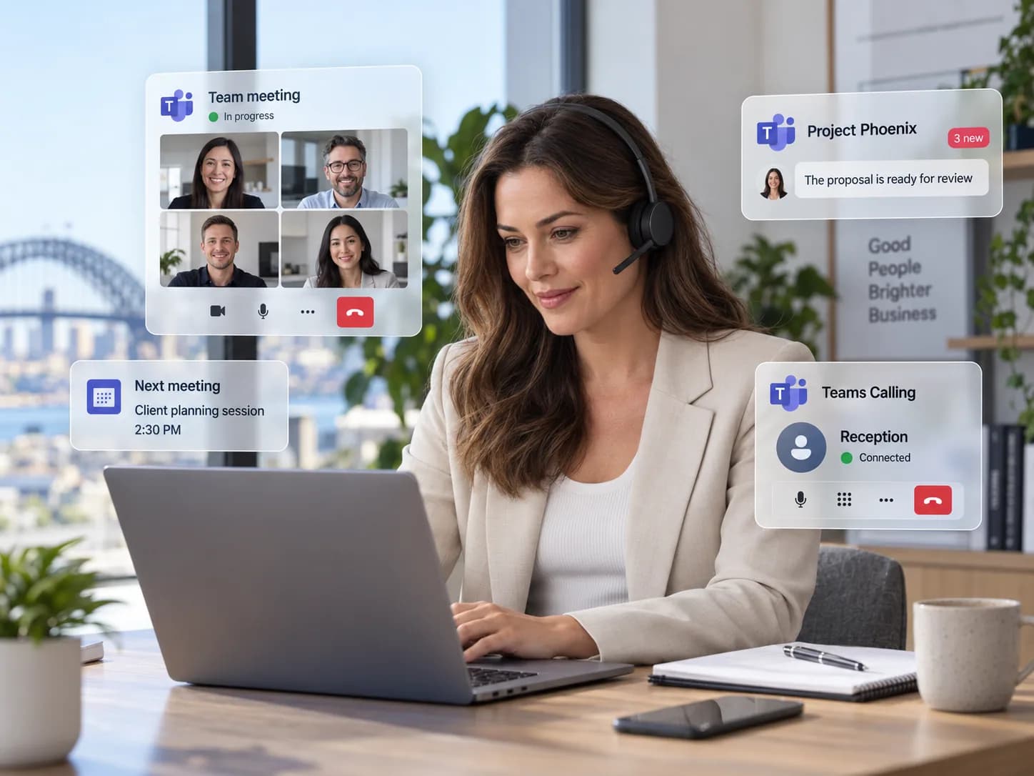 C9 GROUP team reviewing Microsoft Teams collaboration with an Australian business